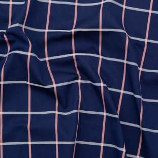 Rag & Bone Royal Blue Windowpane Check Stretch Polyester Twill