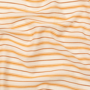 Helmut Lang Pumpkin Spice and Novelle Peach Striped Silk and Cotton Voile