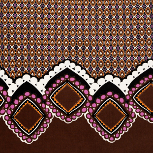 Brown and Purple Geometric Jersey Panel