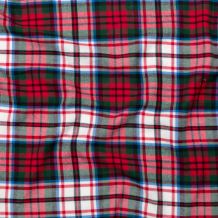 Evergreen and Scarlet Plaid Cotton Flannel