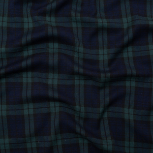 Black Watch Plaid Polyester and Rayon Twill