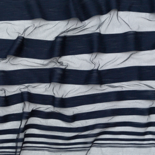 Italian Navy Netting with Woven Stripes