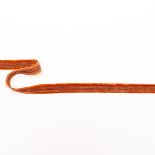 Italian Rust and Brown Stitched Velvet Ribbon - 0.625"