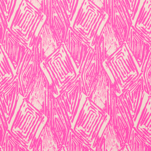 Milly Neon Pink and Whitecap Gray Abstract Painterly Jacquard