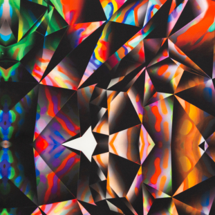 Milly Multicolored Prismatic Digitally Printed Scuba Knit Neoprene