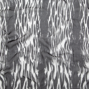 Black and White Abstract Silk Chiffon