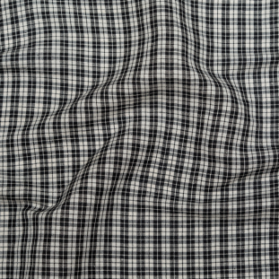 Black and White Plaid Linen and Rayon Woven