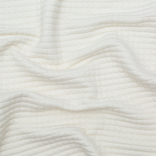 Italian Cream Quilted Rayon Knit with Filler and Polyester Knit Backing