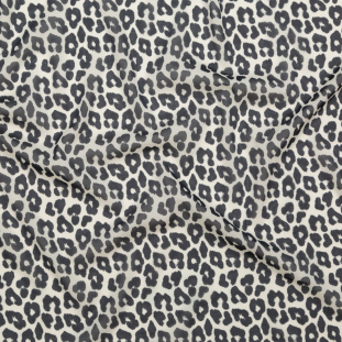Nine Iron and Ivory Leopard Printed Silk Chiffon