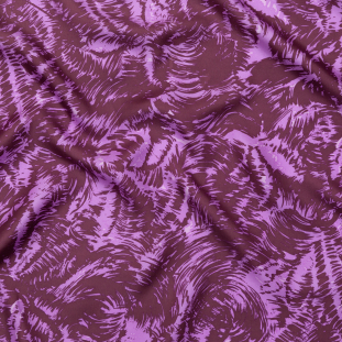 Milly Lilac and Brown Abstract Silk Twill