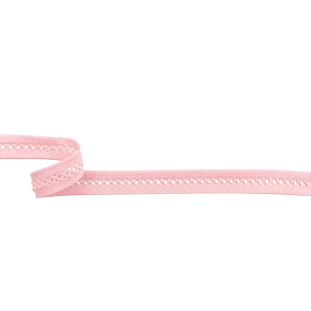 European Light Pink Crochet Trim with Double Fold Bias Tape Edges
