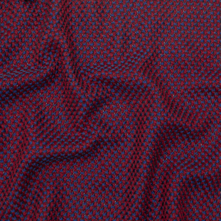 Royal Blue and Tango Red Checkered Tweed