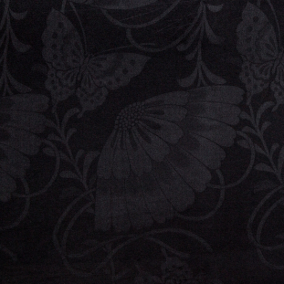 Ralph Lauren Black Flowers and Butterflies Silk Jacquard Lining