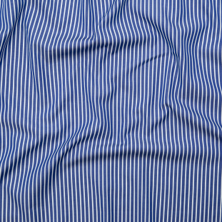 Milly Italian Blue and White Striped Cotton Poplin