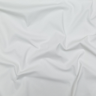 Italian White Stretch Woven Cotton Pique