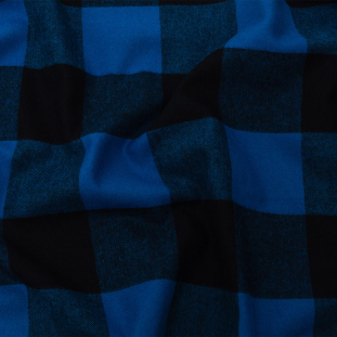 Seco Black and Blue Buffalo Check Cotton Flannel