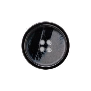Italian Black Abstract 4-Hole Plastic Button - 36L/23mm
