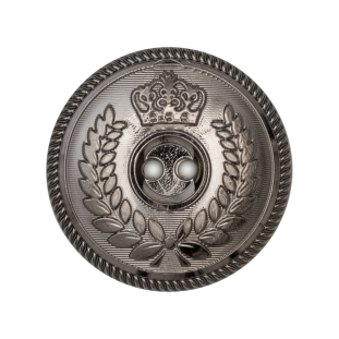 Italian Silver 2-Hole Crest Button - 44L/28mm