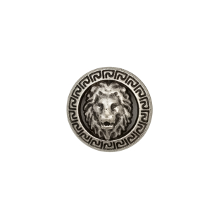 Italian Silver Metal Crest Shank Button - 24L/15mm