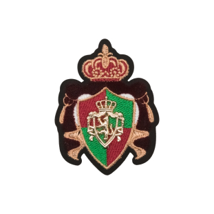 Italian Red, Green and Gold Flocked Crest Patch