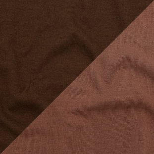 Italian Rose Dawn and Brown Reversible Wool Double Knit