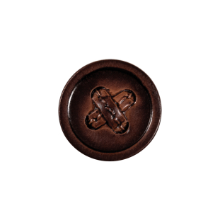 Brown Cross Stitch Plastic Shank Back Button - 32L/20mm