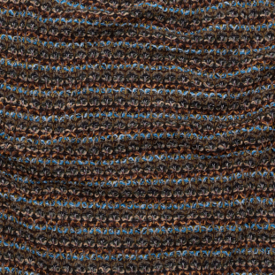 Brown, Aqua and Olive Striped Blended Wool Knit