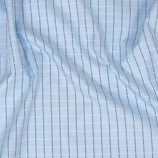 Premium Light Blue Woven Checks Dobby Cotton Shirting