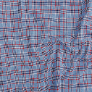 Premium Blue Ribbon and Red Plaid Cotton Shirting