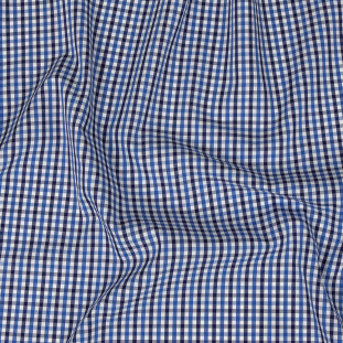 Premium Cobalt and Navy Blue Tattersall Checkered Cotton Shirting