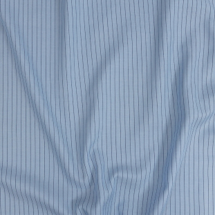Premium Sky Blue and Black Pinstripes Twill Cotton Shirting