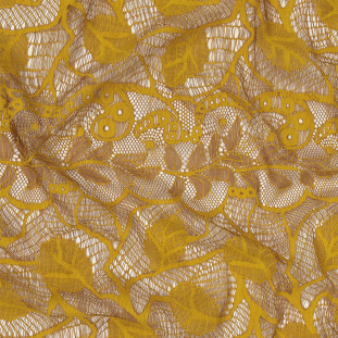 Yellow and Brown Foliage Lace Panel