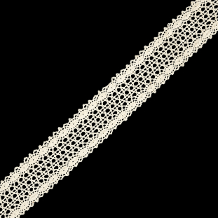 Bleached Sand Geometric Crochet Lace Trim - 1.5"