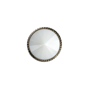 White and Silver 2-Piece Cone-Shaped Shank Back Button - 24L/15mm