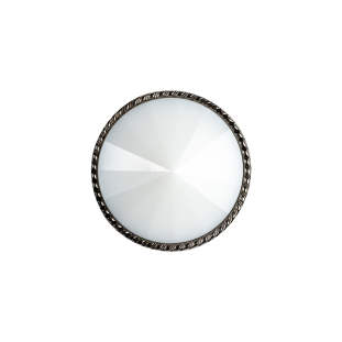 White and Gunmetal 2-Piece Cone-Shaped Shank Back Button - 32L/20mm