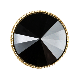 Black and Gold 2-Piece Cone-Shaped Shank Back Button - 45L/29mm