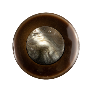 Brown Iridescent Swirls Self Shank Back Button - 44L/28mm