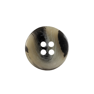 Black and Kelp Swirl 4-Hole Low Convex Plastic Button - 32L/20mm