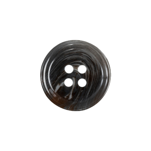 After Dark and White Translucent Swirl 4-Hole Plastic Button - 32L/20mm