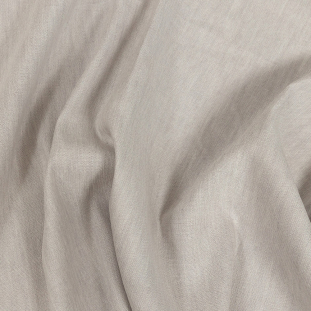Heathered Light Gray Stretch Linen and Rayon Woven