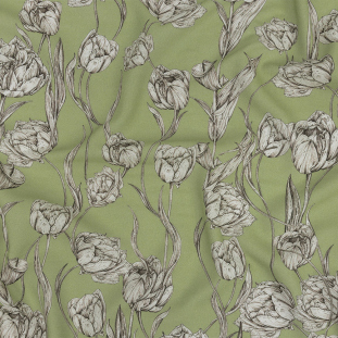 Mood Exclusive Tangled Tulips Sustainable Viscose and Linen Woven