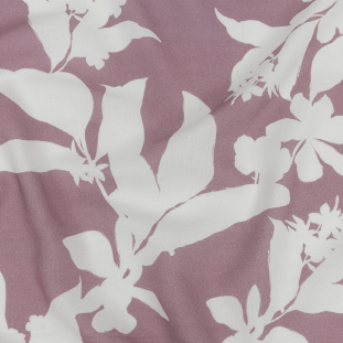 Mood Exclusive Dusty Purple Botanical Silhouettes Sustainable Viscose and Linen Woven
