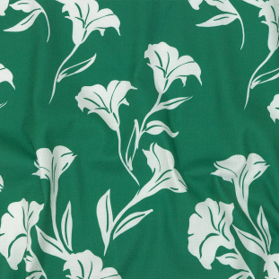 Mood Exclusive Emerald Bellflower Breeze Stretch Cotton Woven