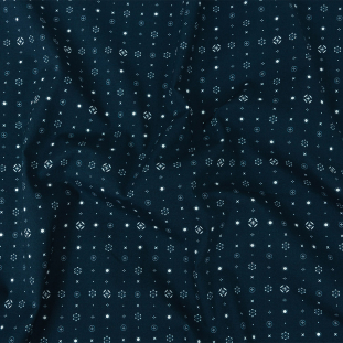 Mood Exclusive Navy Celestial Shapes Stretch Cotton Poplin