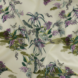 Mood Exclusive Olive Ferns and Friends Cotton Voile