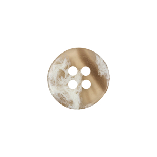 Silver Birch and Mushroom Swirl Translucent 4-Hole Low Convex Top Plastic Button - 24L/15mm