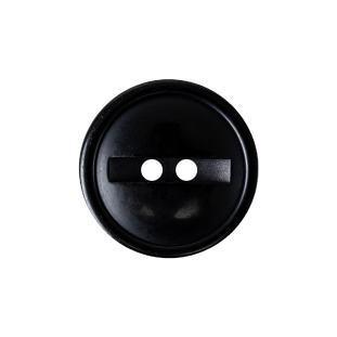 Carbon Black 2-Hole Channel Style Plastic Button - 36L/23mm