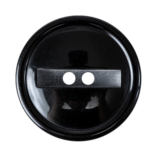 Carbon Black 2-Hole Channel Style Plastic Button - 54L/34mm