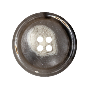 Beige, Gray and Brown Swirl Weathered 4-Hole Plastic Button - 44L/28mm