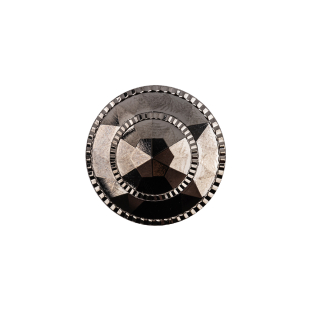 Italian Gunmetal Fancy Faceted Shank Back Plastic Button - 30L/19mm